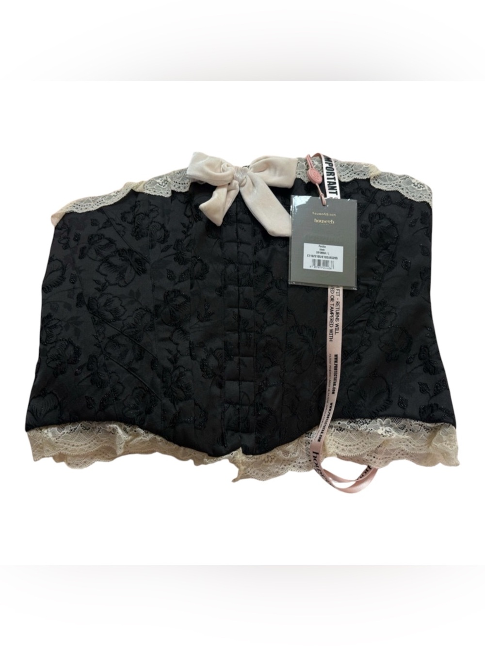 NWT House of CB Perdita Black Metallic Jacquard Corset & Bolero
